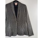 Show Me Your Mumu Womens Blazer Gray Felix Metallic Jacket Striped Sparkle Small Photo 6