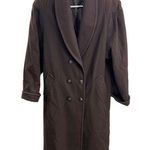 Jofeld wool trench suede double breasted 80s vintage coat 14 structured brown Photo 0