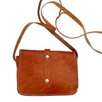 Vintage Grecian Tan Leather Crossbody Made in Greece Photo 10