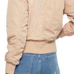 frame denim Frame Snap Detailed Ruched Shell Bomber Jacket in Nude Medium MSRP $425 Photo 1