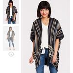 Evereve NWT  ECHO Poolside Plaid Cardi Ruana Poncho Photo 0