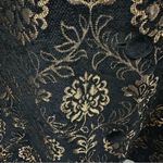 Laura Ashley  Black Bronze Tapestry and Velvet Button Up Peacoat Jacket Womens L Photo 10