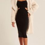 Abercrombie & Fitch Black Long Sleeve Cutout Midi Ribbed Sweater Knit Dress XXL Photo 0
