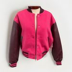 Good American Varsity Jacket XXS XS NEW Pink College Preppy Letterman $195 Photo 0