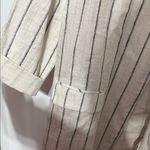 J.Jill Linen Blend Striped Cream Women's Blazer Cardigan Black Size L Photo 4