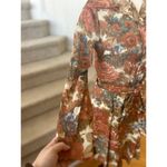 Vintage 70s Brown & Blue Floral Belted Fit & Flare Shirt Dress Photo 5