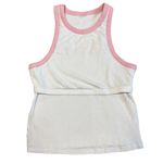 PINK - Victoria's Secret  Multi Ribbed White and Pink Heart Y2K Tank Top Size Med Photo 6