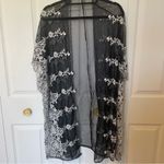 Elegant Black and White Lace Kimono/Swimsuit Coverup Size M Photo 3