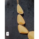 Women's Statement Geometric Cream Resin Bib Necklace With Lobster Clasp Chain Yellow Photo 4