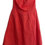 J.Crew Coral Strapless Dress Textired Eyelet A Line Lorelei Style Size 6 Resort Photo 0