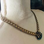 Vintage Diorios Egyptian revival enamel book chain necklace Gold Photo 2