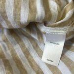 J.Jill Love Linen Beige and White Striped Button Down Size Medium Photo 3
