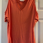 Venus  V-Neck Coral Off the Shoulder Tee Photo 0