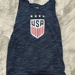 5th & Ocean Women's  by New Era Navy USWNT Space-Dye Back-Knot Tank Top Photo 0