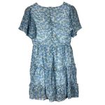 Altar'd State Altar’d State Blue Floral Short Sleeve Boho Cottagacore Mini Dress Photo 2