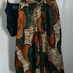 Women’s Abstract Batik Print Crop Culotte Belted Wide Leg Trouser Pant Size undefined Photo 1