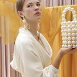 Beaded Faux Pearl Formal Evening Bag Gold Photo 7