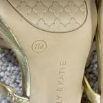 Kelly & Katie Litton Platform Sandal Gold Size 7M Scalloped Strappy 4" Photo 9