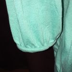 French Laundry Ruffled Neck Teal 3/4 Sleeve Shirt Photo 3