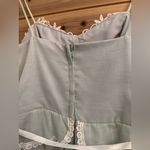Vintage Size Small Baby Blue Lace Tiered Tie Strap Coquette Prairie Maxi Dress Photo 8