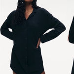 NAADAM Pajama Button Up Black Dress Size XS Photo 0