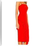 Lovers + Friends  Cleo Red Ruffle Midi Dress Photo 3