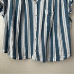 Old Navy  Blue White Striped Relaxed Buttom Down Shirt, Size 2X Photo 4