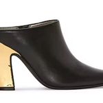 Worthington Size 7 Black and Gold Mules with Architectural Heel New With Tags Photo 4