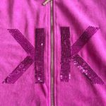 Kardashian Kollection  Velour Hoodie Womens Size M Pink KK‎ Sequined Zip Y2K 00s Photo 11