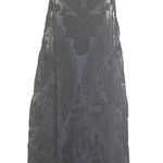 Black Burnout Velvet Floral Dress Halter Witchy WhimsiGoth Spaghetti Straps Boho Size M Photo 0