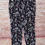 Soho  | Black/Floral Pull On Ankle Length Pants Photo 1
