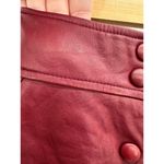 Walter Baker  Red Leather Pencil Midi Skirt Button Snap Fitted Women Size 4 Photo 6