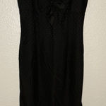 Liz Claiborne Gown Black Dress Women's 10 Evening Spaghetti Strap Long Maxi Dots Photo 0