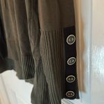 Melissa Paige ‎ Dark Olive Green Sweater with Black Button Sleeve size S NWT Photo 2