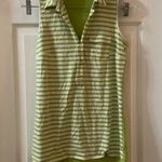 89th and Madison Green/White Striped Sleeveless Top Photo 0