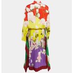 Valentino Multicolor Silk Floral Maxi Dress Red Size M Photo 1
