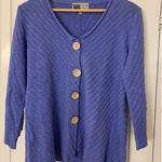 Habitat  Sweater Women's Small Cardigan Knit Button‎ Blue 3/4 Sleeve Photo 0