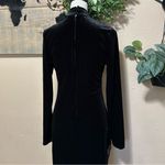 Eloquent Drama Black Velvet Mock Neck Midi Dress Size L Photo 4