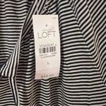 Loft  Stripe Henley Three-Quarter Sleeve Tie Detail Top Black White‎ Size Large Photo 10