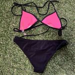 Victoria's Secret Victoria’s Secret Medium Bikini Set Azteca Halter Black Bottoms Photo 1