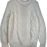 Purple Heather Irish Wool Handknit Vintage Fisherman Sweater Cable Knit L/XL Size undefined Photo 2