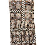 Voom by Joy Han Vintage 00s Tiered Maxi Skirt Strapless Dress Geometric Mod Boho Orange Size XS Photo 1