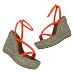 Christian Louboutin  Mafaldina Zeppa 120 Wedge Sandal Orange Size 40 Photo 7