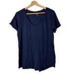Gap  Navy Blue Easy Tee V-Neck Cotton Short Sleeve T-Shirt L Photo 1