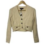Central Park West Bone Ivory Bella Cable Cardigan Size Medium NEW $152 Photo 1