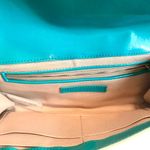 Ann Taylor NWOT Anne Taylor patent leather slim handbag aqua blue Photo 9