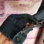 Anthropologie  POSTMARK DENIM DITSY MICRO LORAL TRIM LONG LINE BUTTON DOWN TOP Photo 6