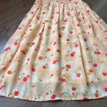 Midi floral dress ~ peach pinks ~ short sleeved ~ women’s size M/L Size L Photo 9