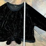 Hers & Mine  Black Velvet Tie Bottom Sweatshirt Large Photo 4