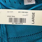 Worthington  Vneck Vivid Teal Sweater Photo 3